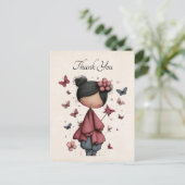 Carte Postale Whimsical Fairy Doll Retro Cute Thank You (Debout devant)