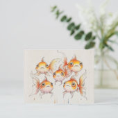 Carte Postale Whimsical Floating Goldfish (Debout devant)