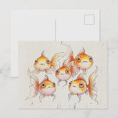 Carte Postale Whimsical Floating Goldfish (Devant / Derrière)