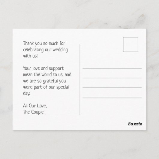 Carte Postale Whimsical Floral Watercolor Wedding (Dos)