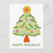 Carte Postale Whimsical Folk Christmas Tree CUSTOM VACANCES (Devant)