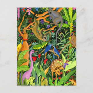 Carte postale Whimsical Forest Animaux