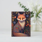 Carte Postale Whimsical Fox Woodland Imaginaire Art (Debout devant)