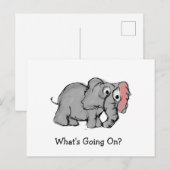Carte Postale Whimsical Hand-Drawn Elephant Illustration (Devant / Derrière)