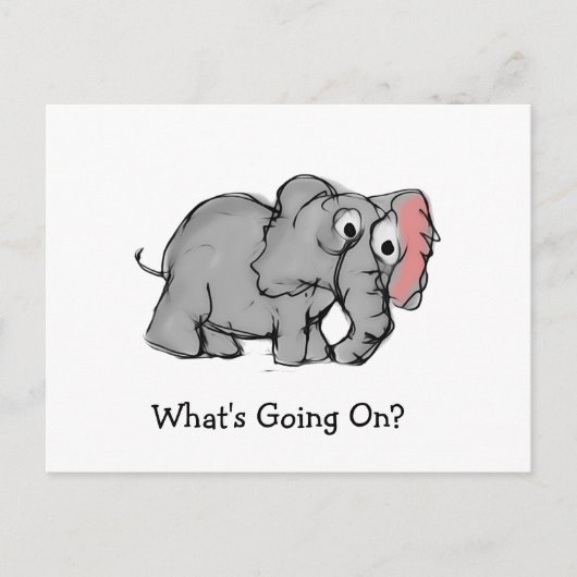 Carte Postale Whimsical Hand-Drawn Elephant Illustration (Devant)