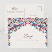 Carte Postale Whimsical Luxury ivoire Floral Style Mariage front (Devant / Derrière)