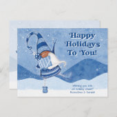 Carte Postale Whimsical mignon Gnome Joyeuses vacances (Devant / Derrière)