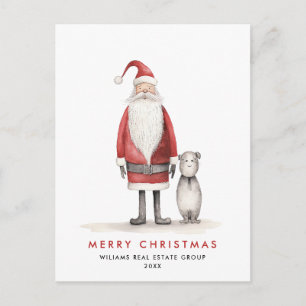 Carte Postale Whimsical Minimal Santa Claus Christmas Corporate