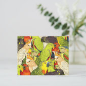 Carte Postale Whimsical Nature Green Parrots Oiseaux Motif (Debout devant)