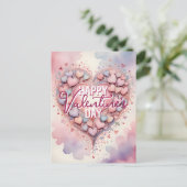 Carte Postale Whimsical Pastel Aquarelle Coeur Saint-Valentin (Debout devant)