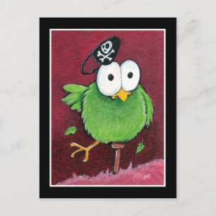Carte Postale Whimsical Pirate Bird with Wooden Leg Postcard