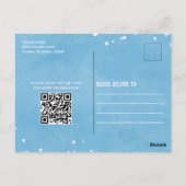 Carte Postale Whimsical Pool Party Sharks QR Code site Web (Dos)