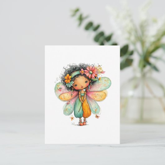 Carte Postale Whimsical Rainbow Fairy Postcard (Debout devant)