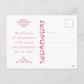 Carte postale Whimsical Red & Pink Christmas Scene (Dos)