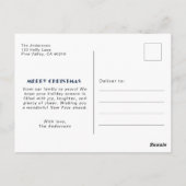 Carte Postale Whimsical Red Ribbon Pet Photo Joyeux Noël (Dos)