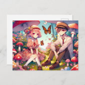 Carte Postale Whimsical Romantic Anime Couple (Devant / Derrière)