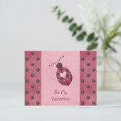 Carte postale Whimsical Rose Ladybug Valentines (Debout devant)