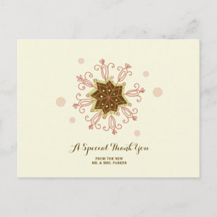 Carte Postale Whimsical Snowflakes Mariage Merci