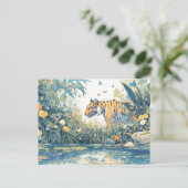 Carte Postale Whimsical Tiger by Watercolor River (Debout devant)