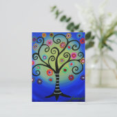 Carte Postale Whimsical Tree of Life Painting (Debout devant)