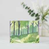 Carte Postale Whimsical Woods | Paysage de l'aquarelle forestièr (Debout devant)