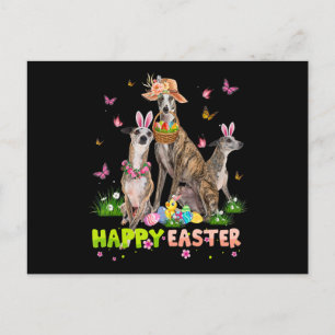 Carte Postale Whippet Joyeux oeufs de lapin de Pâques Cadeaux de
