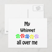 Carte Postale Whippet Walks Design (Devant / Derrière)