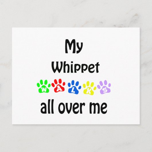 Carte Postale Whippet Walks Design (Devant)