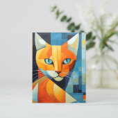 Carte Postale Whiskers Abstraits : Chat orange (Debout devant)