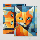 Carte Postale Whiskers Abstraits : Chat orange (Devant / Derrière)