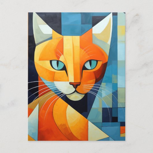 Carte Postale Whiskers Abstraits : Chat orange (Devant)