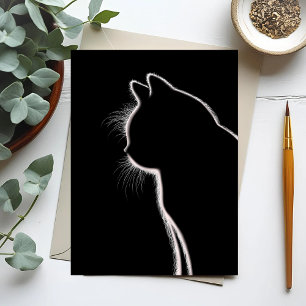 Carte Postale Whiskers dans l'obscurité   Silhouette Whisker Cha