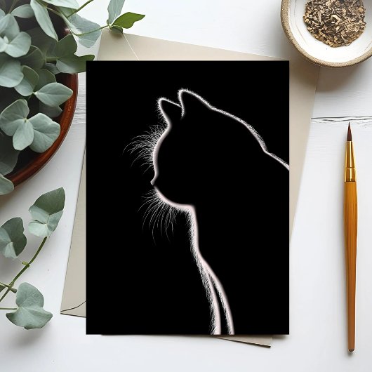 Carte Postale Whiskers dans l'obscurité | Silhouette Whisker Cha
