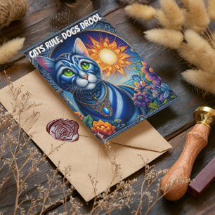 Carte Postale Whiskers of Light : Un chat qui se repose au solei