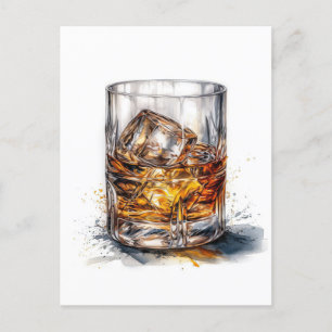 Carte Postale Whiskey On The Rocks Art