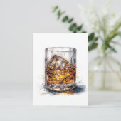 Carte Postale Whiskey On The Rocks Art (Debout devant)