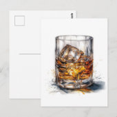 Carte Postale Whiskey On The Rocks Art (Devant / Derrière)