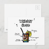 Carte Postale Whiskey Sour Cocktail Recette (Devant / Derrière)