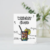 Carte Postale Whiskey Sour Cocktail Recette (Debout devant)