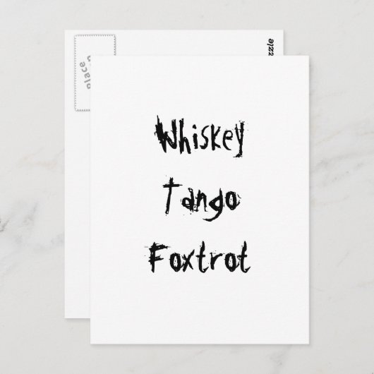 Carte Postale Whiskey Tango Foxtrot (Devant / Derrière)