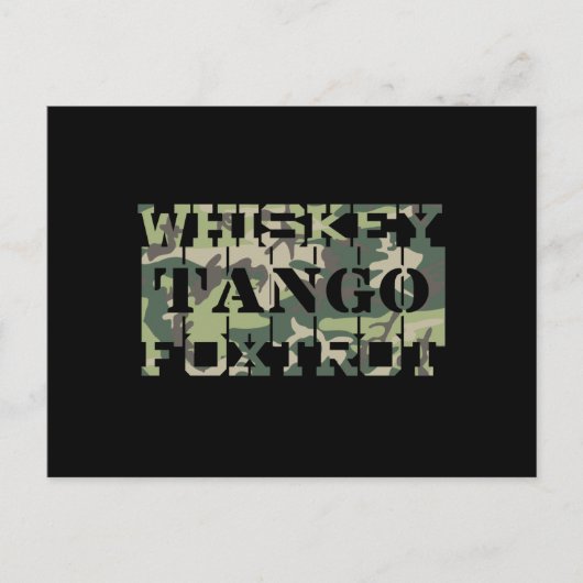 Carte Postale Whiskey Tango Foxtrot WTF Camouflage vert (Devant)