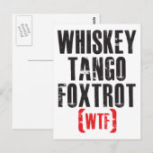 Carte Postale Whiskey Tango Foxtrot - WTF - Noir (Devant / Derrière)