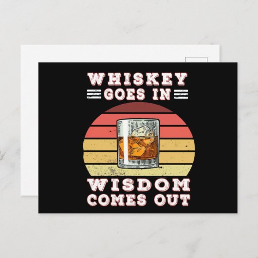 Carte Postale Whiskey va sagesse sort (Devant / Derrière)