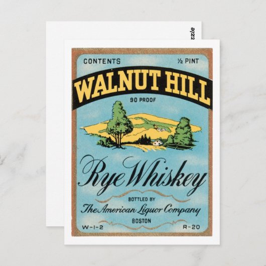 Carte Postale Whiskey Walnut Hill Rye (Devant / Derrière)