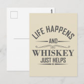 Carte Postale Whisky aide à dire des citations drôles de boisson (Devant / Derrière)