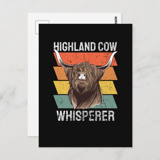 Carte Postale Whisperer de vache Highland (Devant / Derrière)