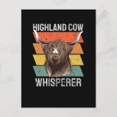 Carte Postale Whisperer de vache Highland (Devant)