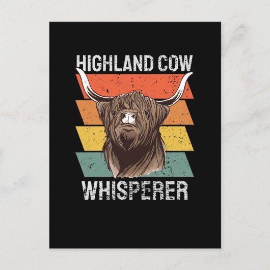 Carte Postale Whisperer de vache Highland (Devant)