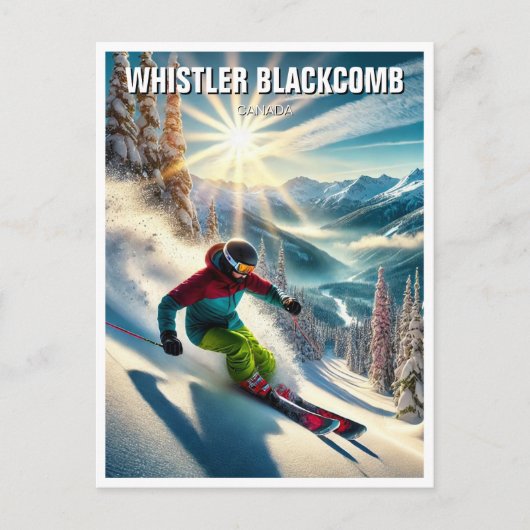 Carte Postale Whistler Blackcomb Canada Skier skieur (Devant)