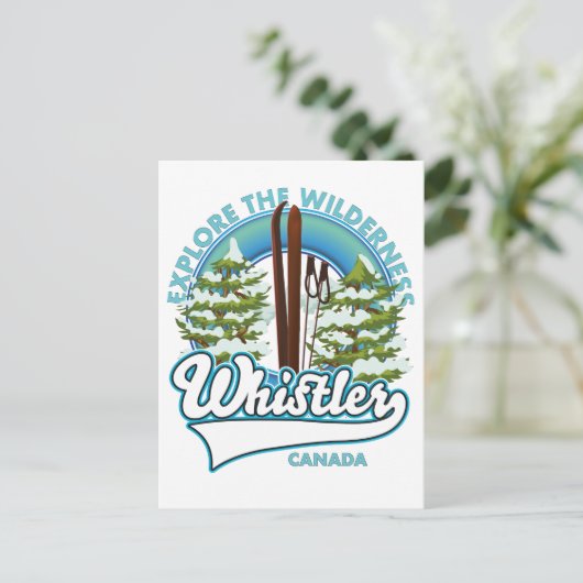 Carte Postale Whistler Canada, explorer la nature, logo ski (Debout devant)